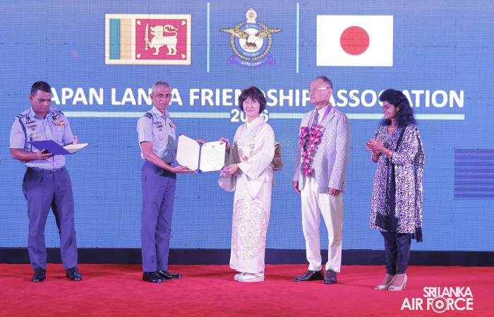 JAPAN LANKA FRIENDSHIP ASSOCIATION DONATES FIRE FIGHTING EQUIPMENT, SCHOLARSHIPS AND SPECTACLES TO SLAF SEVA VANITHA UNIT