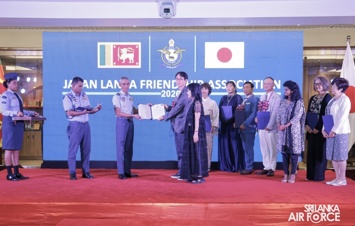 JAPAN LANKA FRIENDSHIP ASSOCIATION DONATES FIRE FIGHTING EQUIPMENT, SCHOLARSHIPS AND SPECTACLES TO SLAF SEVA VANITHA UNIT