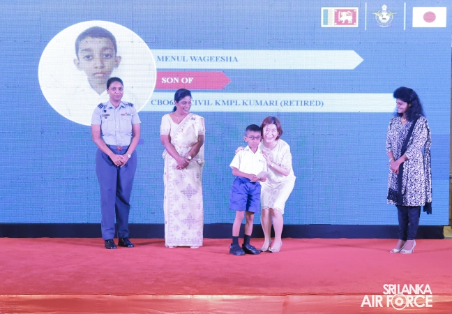 JAPAN LANKA FRIENDSHIP ASSOCIATION DONATES FIRE FIGHTING EQUIPMENT, SCHOLARSHIPS AND SPECTACLES TO SLAF SEVA VANITHA UNIT