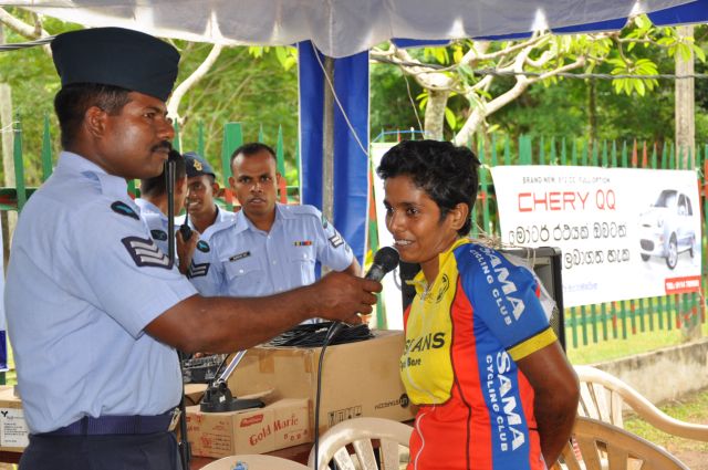 Airman Jeewan Jayasinghe peddles his way to the top at the Maurice Coomerawel Cycle Race