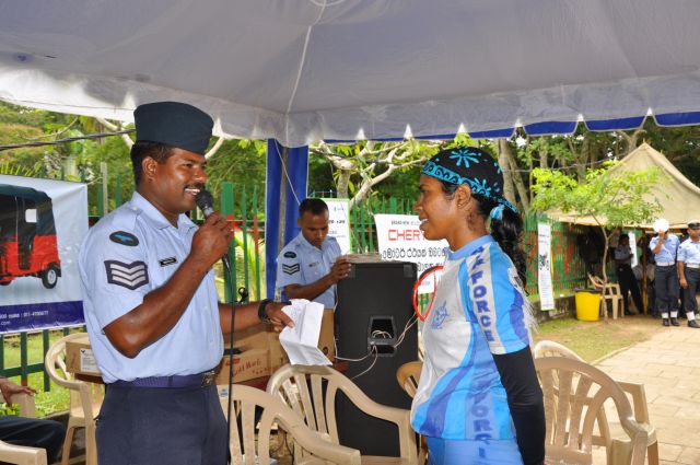 Airman Jeewan Jayasinghe peddles his way to the top at the Maurice Coomerawel Cycle Race