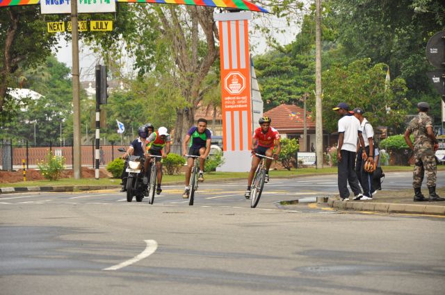 Airman Jeewan Jayasinghe peddles his way to the top at the Maurice Coomerawel Cycle Race