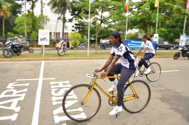 Airman Jeewan Jayasinghe peddles his way to the top at the Maurice Coomerawel Cycle Race