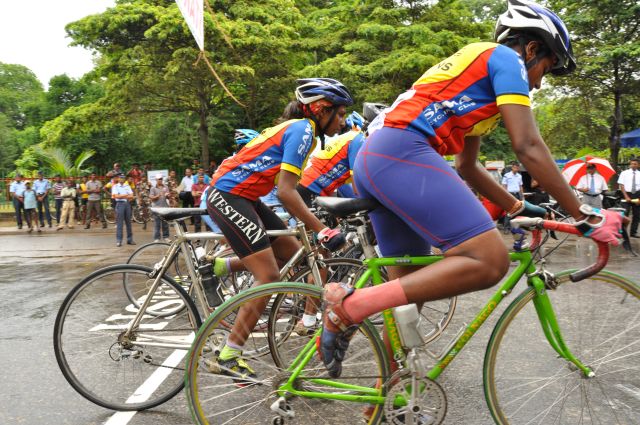 Airman Jeewan Jayasinghe peddles his way to the top at the Maurice Coomerawel Cycle Race