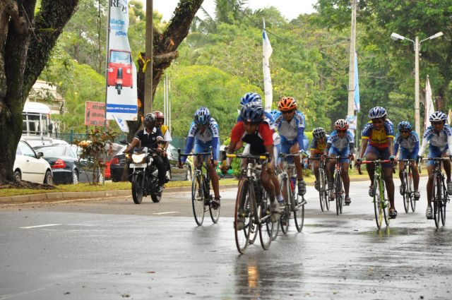 Airman Jeewan Jayasinghe peddles his way to the top at the Maurice Coomerawel Cycle Race