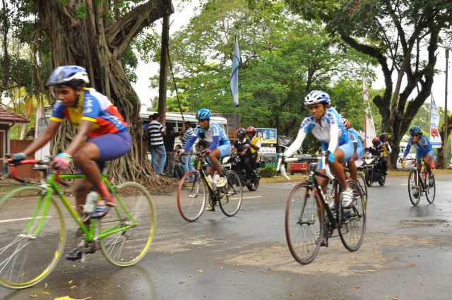 Airman Jeewan Jayasinghe peddles his way to the top at the Maurice Coomerawel Cycle Race