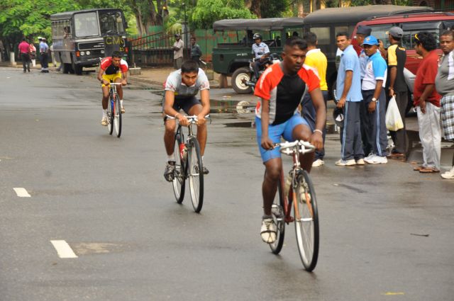 Airman Jeewan Jayasinghe peddles his way to the top at the Maurice Coomerawel Cycle Race
