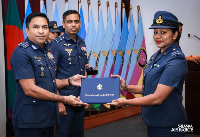 GRADUATION CEREMONY OF NO. 80 JUNIOR COMMAND AND STAFF COURSE AT SLAF ACADEMY CHINA BAY