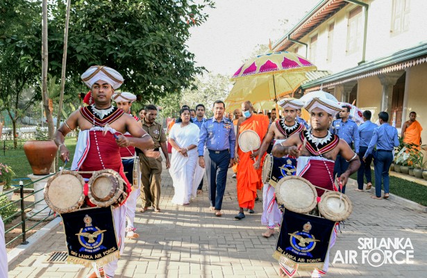 SLAF INVOKES THE BLESSINGS OF THE TRIPLE GEM WITH THE TRADITIONAL FLAG BLESSING AT THE SACRED