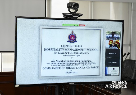 NEWLY CONSTRUCTED LECTURE HALL AT SLAF STATION SIGIRIYA DECLARED OPEN ON VIRTUAL PLATFORM