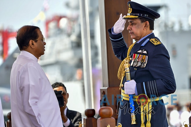 Investiture of Air Chief Marshal WDRMJ Goonetileke with the rank of Marshal of the Sri Lanka Air Force