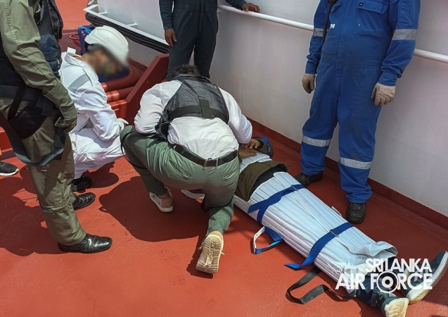 SLAF
CONDUCTS LONG-RANGE MEDICAL EVACUATION FROM MERCHANT VESSEL
