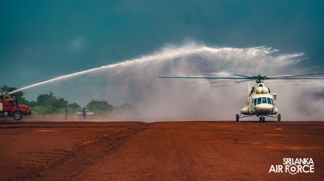 NEW MI-17 V-5 HELICOPTER JOINS 9TH SLAF AVIATION CONTINGENT IN
BRIA