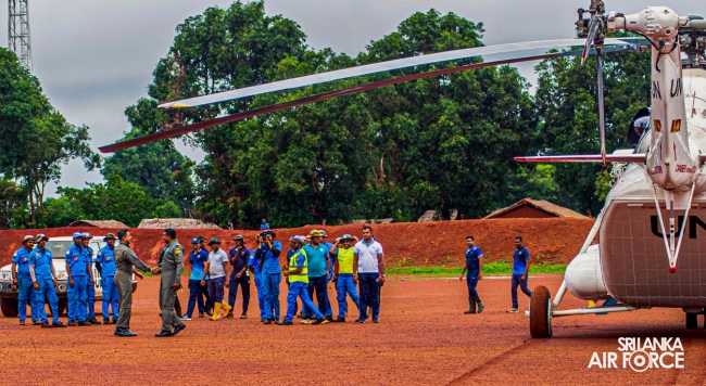 NEW MI-17 V-5
HELICOPTER JOINS 9TH SLAF AVIATION CONTINGENT IN BRIA