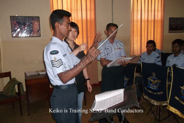 Two day workshop for SLAF military band By miss keiko kobayashy of Japan