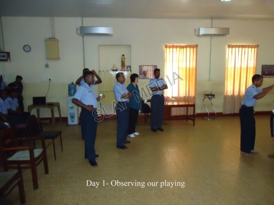 Two day workshop for SLAF military band By miss keiko kobayashy of Japan