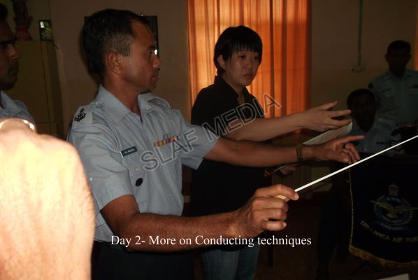 Two day workshop for SLAF military band By miss keiko kobayashy of Japan