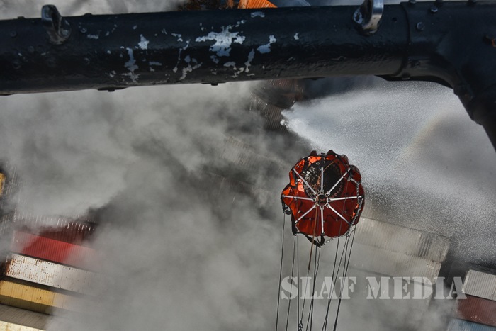SLAF assists in Dousing Fire at MV Daniela