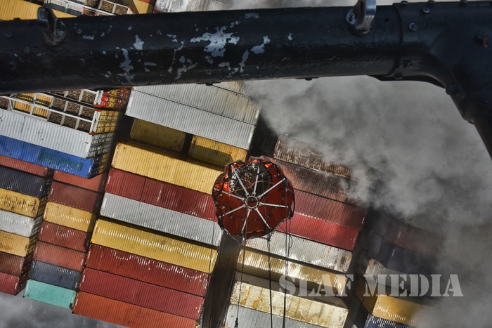SLAF assists in Dousing Fire at MV Daniela