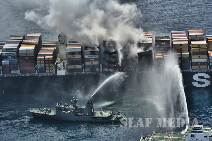 SLAF assists in Dousing Fire at MV Daniela