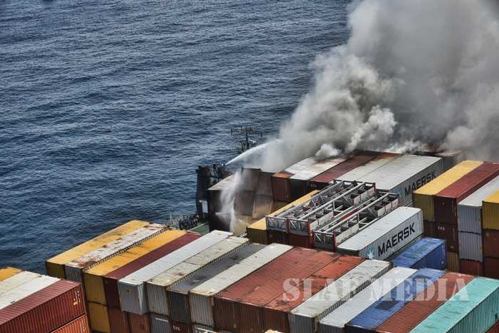 SLAF assists in Dousing Fire at MV Daniela