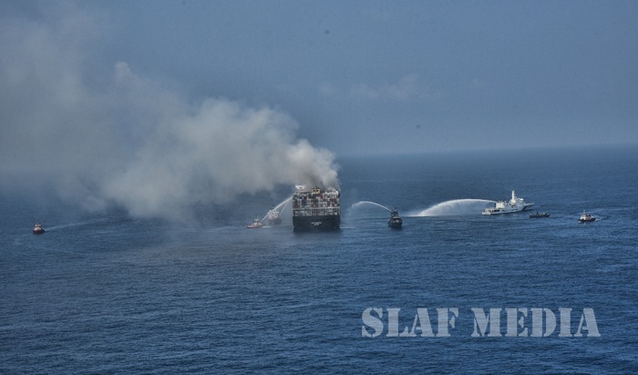 SLAF assists in Dousing Fire at MV Daniela