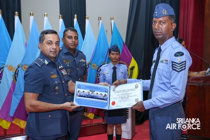CERTIFICATE AWARDING CEREMONY OF NO. 01 NCOMC I ENGLISH AND SINHALA MEDIUM COURSES HELD AT SLAF ACADEMY CHINA BAY