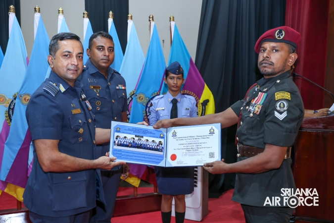 CERTIFICATE AWARDING CEREMONY OF NO. 01 NCOMC I ENGLISH AND SINHALA MEDIUM COURSES HELD AT SLAF ACADEMY CHINA BAY