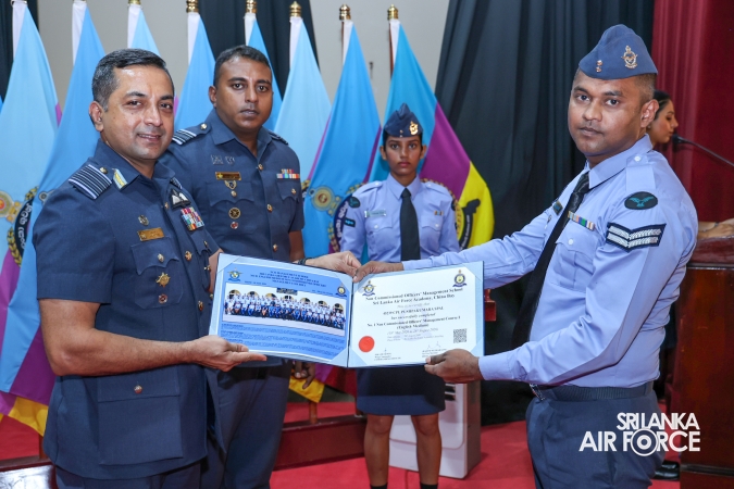 CERTIFICATE AWARDING CEREMONY OF NO. 01 NCOMC I ENGLISH AND SINHALA MEDIUM COURSES HELD AT SLAF ACADEMY CHINA BAY