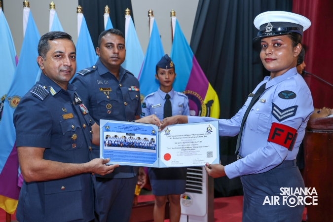 CERTIFICATE AWARDING CEREMONY OF NO. 01 NCOMC I ENGLISH AND SINHALA MEDIUM COURSES HELD AT SLAF ACADEMY CHINA BAY