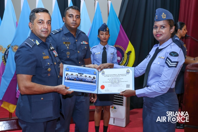 CERTIFICATE AWARDING CEREMONY OF NO. 01 NCOMC I ENGLISH AND SINHALA MEDIUM COURSES HELD AT SLAF ACADEMY CHINA BAY