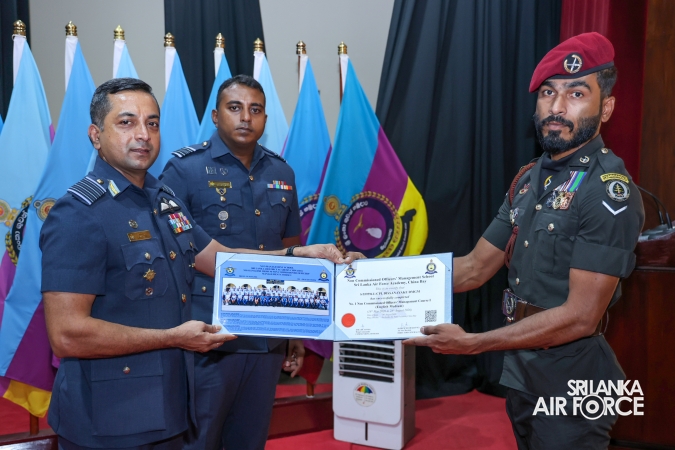 CERTIFICATE AWARDING CEREMONY OF NO. 01 NCOMC I ENGLISH AND SINHALA MEDIUM COURSES HELD AT SLAF ACADEMY CHINA BAY