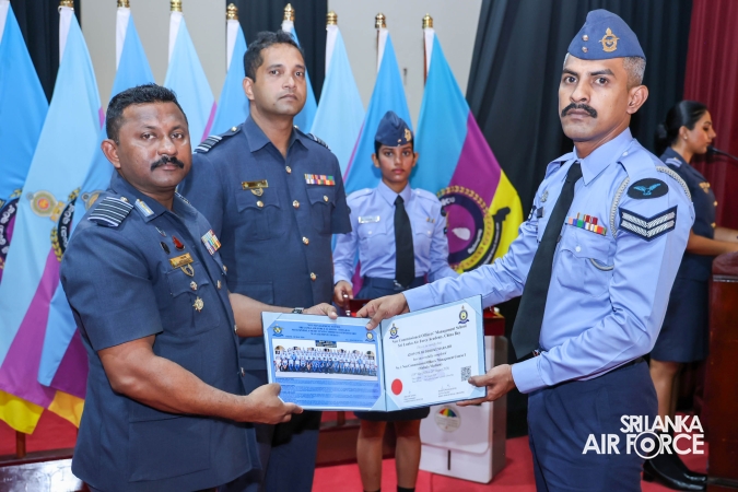 CERTIFICATE AWARDING CEREMONY OF NO. 01 NCOMC I ENGLISH AND SINHALA MEDIUM COURSES HELD AT SLAF ACADEMY CHINA BAY