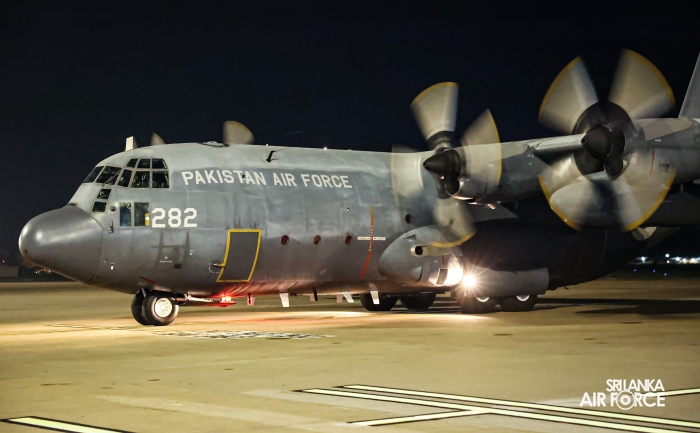 PAKISTAN AIR FORCE C-130 AIRCRAFT ARRIVES WITH HUMANITARIAN ASSISTANCE