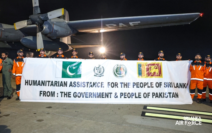 PAKISTAN AIR FORCE C-130 AIRCRAFT ARRIVES WITH HUMANITARIAN ASSISTANCE