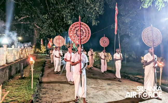 ANNUAL
ALL-NIGHT PIRITH CHANTING CEREMONY AND ALMSGIVING AT SLAF STATION
MORAWEWA