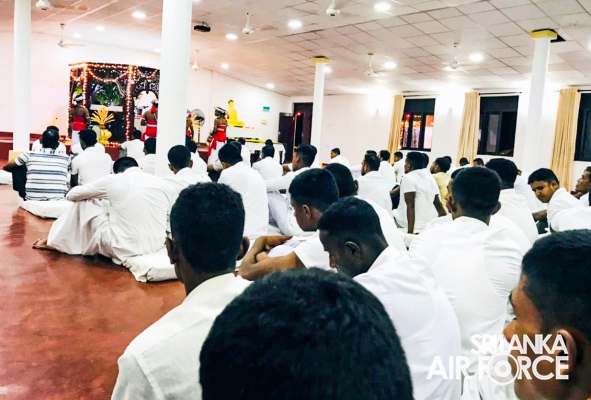 ANNUAL
ALL-NIGHT PIRITH CHANTING CEREMONY AND ALMSGIVING AT SLAF STATION
MORAWEWA