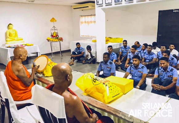 ANNUAL
ALL-NIGHT PIRITH CHANTING CEREMONY AND ALMSGIVING AT SLAF STATION
MORAWEWA