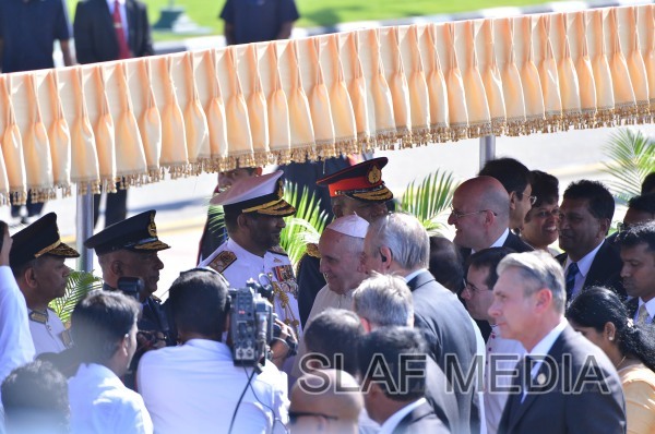 His Holiness the Pope takes wing on SLAF Helicopter