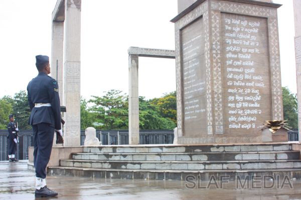 The
President of Seychelles pays a floral tribute to the fallen war heroes