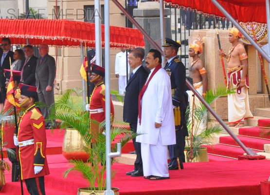 The President of Seychelles accorded a guard of honour by SLAF
