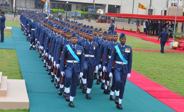 The President of Seychelles accorded a guard of honour by SLAF