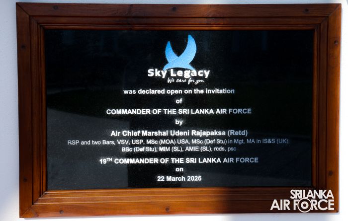 ‘SKY LEGACY’ CARE HOME DECLARED OPEN AT SLAF BASE KATUNAYAKE
