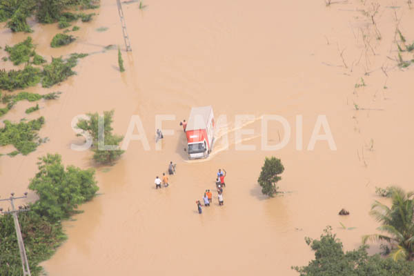 SLAF Conducted Helicopter Recce To Assess Flood Damage and Assistance