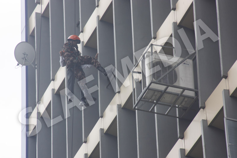 SLAF FIRE FIGHTERS Carry Out Fire Evacuation drill SLAF FIRE FIGHTERS Carry Out Fire Evacuation drill