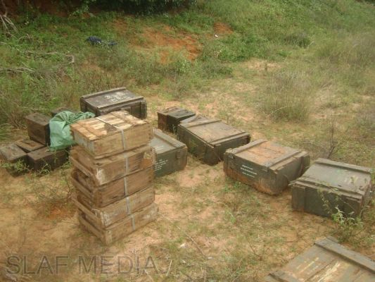 SLAF Recovers a Hidden Stock of Munitions and a Weapon