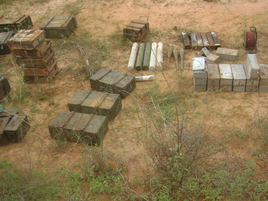 SLAF Recovers a Hidden Stock of Munitions and a Weapon
