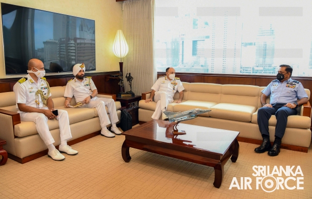 THE FLAG OFFICER COMMANDER - IN - CHIEF, SOUTHERN NAVAL COMMAND OF INDIAN NAVY CALLS ON THE COMMANDER OF THE SRI LANKA AIR FORC