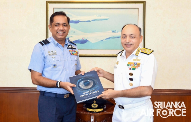 THE FLAG OFFICER COMMANDER - IN - CHIEF, SOUTHERN NAVAL COMMAND OF INDIAN NAVY CALLS ON THE COMMANDER OF THE SRI LANKA AIR FORC