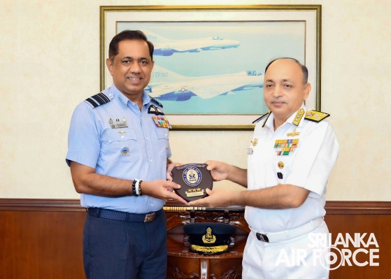 THE FLAG OFFICER COMMANDER - IN - CHIEF, SOUTHERN NAVAL COMMAND OF INDIAN NAVY CALLS ON THE COMMANDER OF THE SRI LANKA AIR FORC